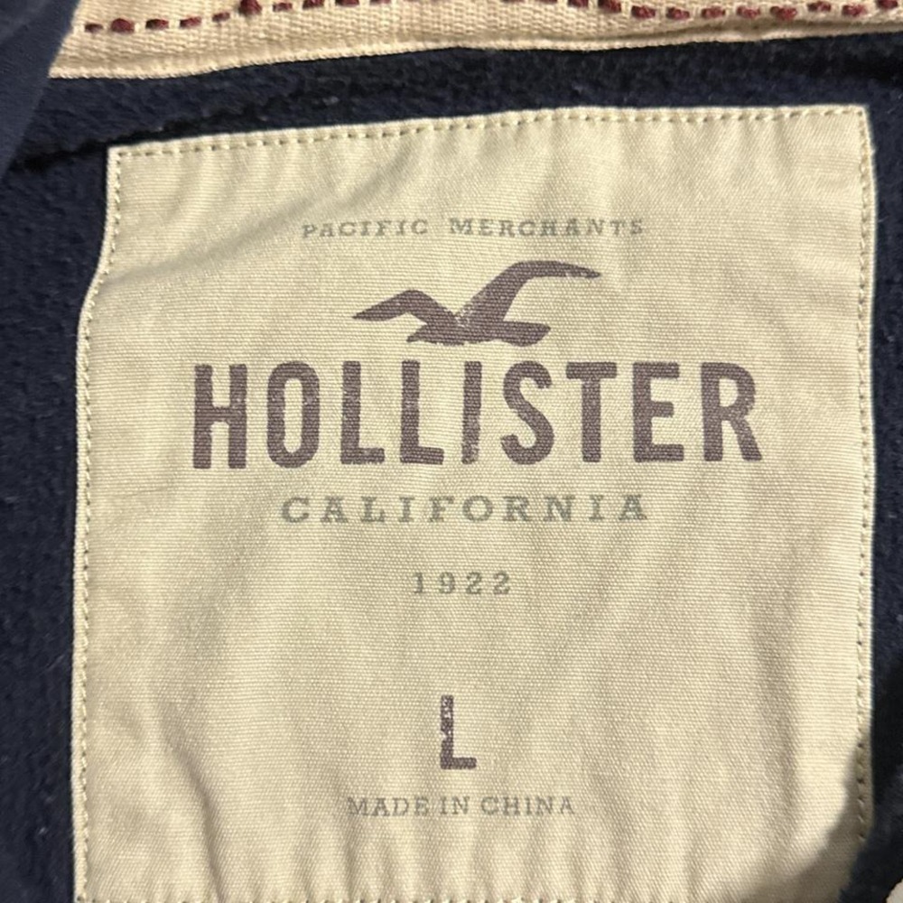 Vintage Hollister Navy Blue Full Zip Up Hoodie Size Mens Large - Picture 4 of 5